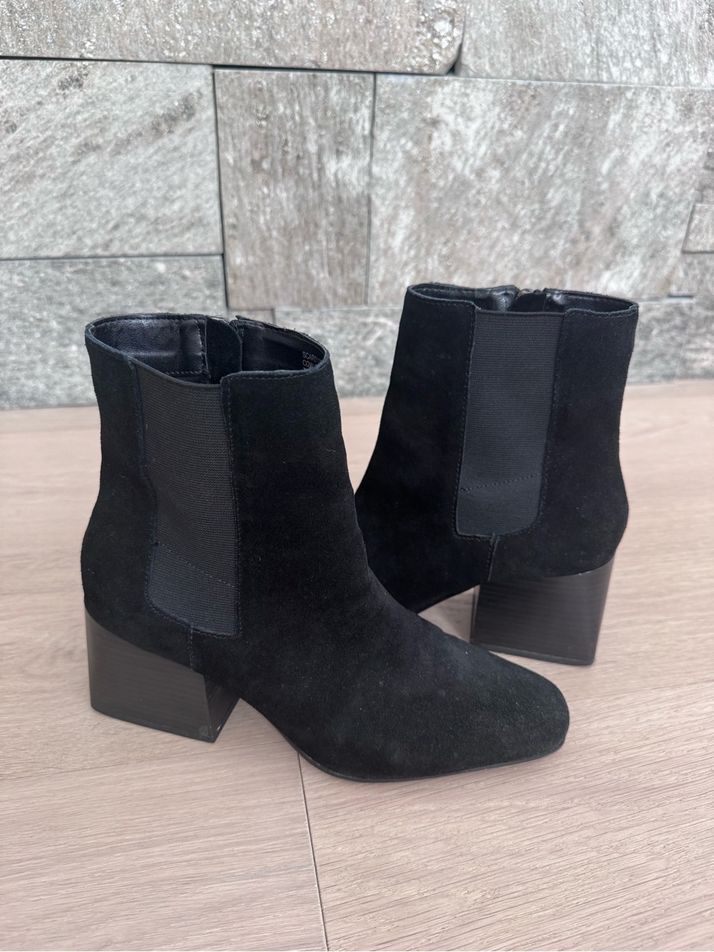 Blondo Black Suede Ankle Boots